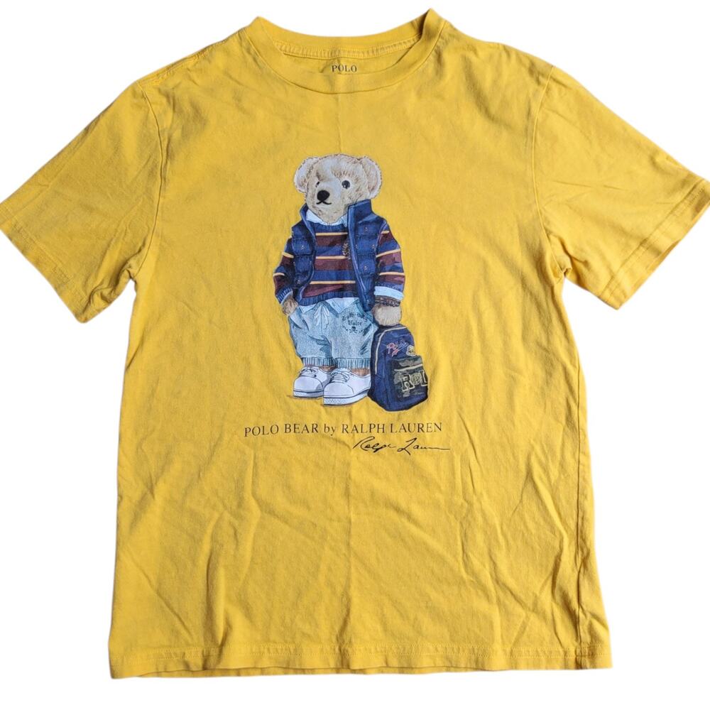 Polo Ralph Lauren Yellow Polo Bear Graphic T-Shirt Youth M (10-12)